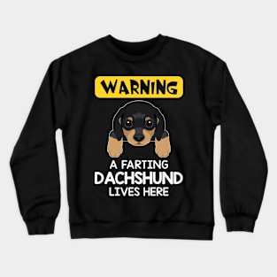 Warning A Farting Dachshund Lives Here Crewneck Sweatshirt